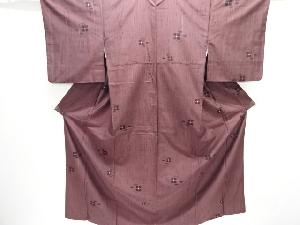 花模様織り出し縦節紬着物